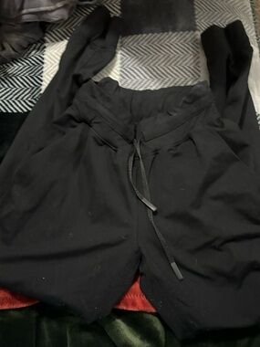 Black Drawstring Track Pants - Women's Joggers